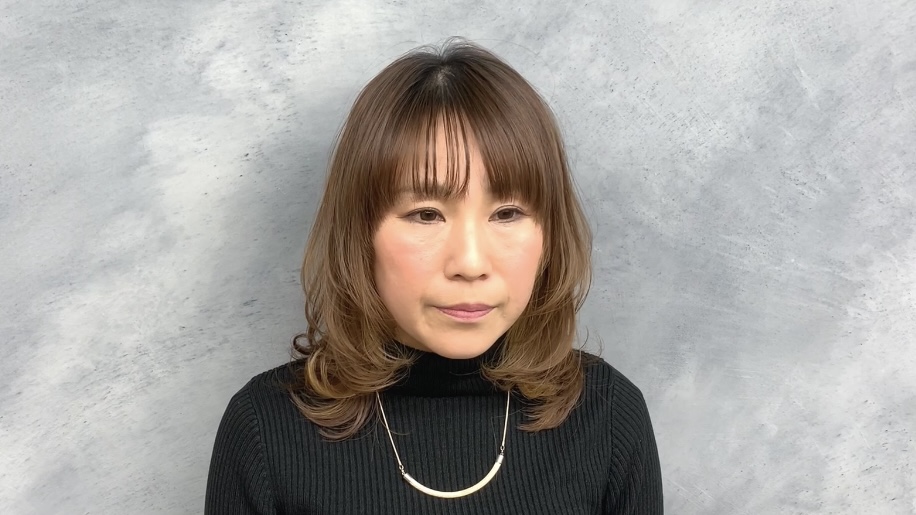 ワンレンからのレイヤーカット(ドライカット)