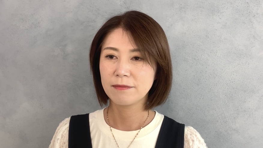 ドライカットで切りっぱなしボブ